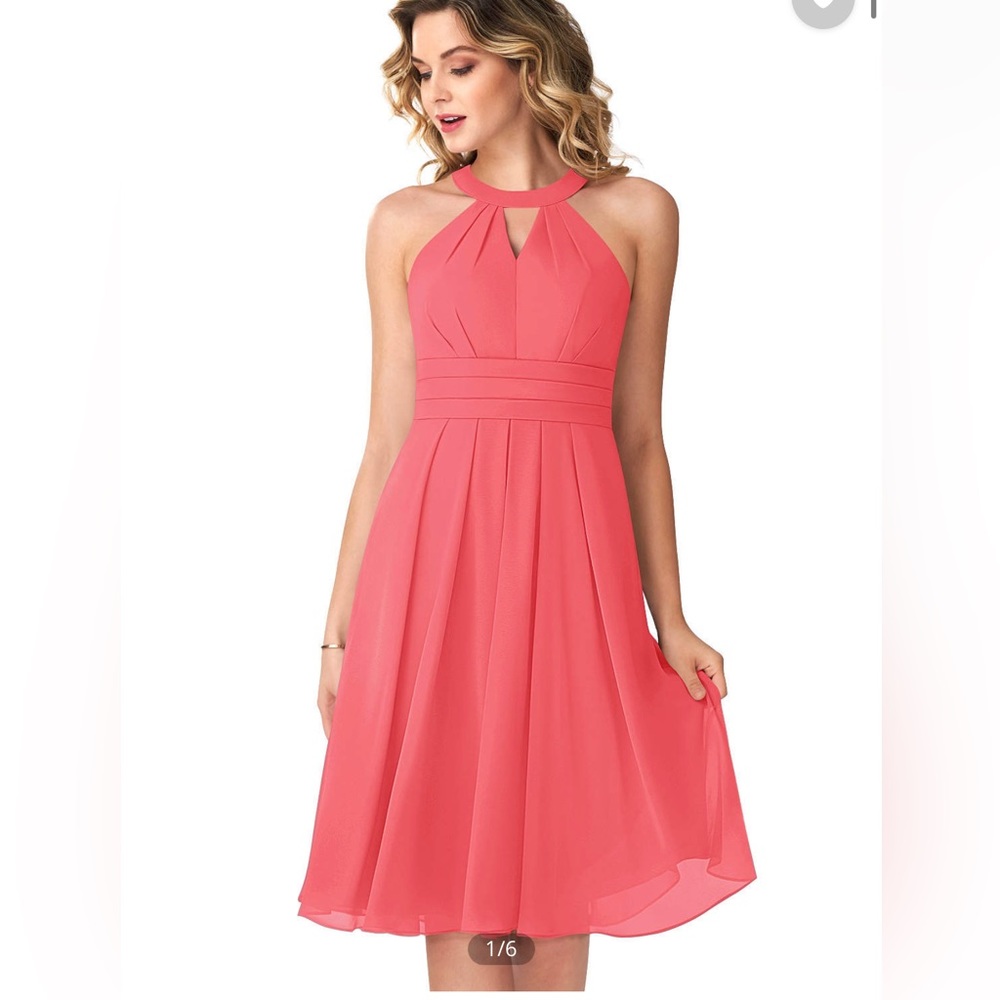 Azazie Kimmie Dress Size 10 Watermelon Pink